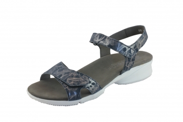 Mephisto Francesca navy/silber Nubukleder Damen Sandale Kautschuksohle